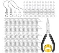 XIANNVXI 602 Pcs Hypoallergenic Earring Making Kits Supplies 925 Silver Earring Hooks for Jewellery Making,Including Jump Rings,Jewellery Findings,Backs,Tools for DIY