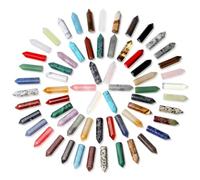XIANNVXI 64 Pcs Healing Crystals Wands Crystals Points Natural Assorted Gemstones Reiki Healing Stones for Meditation Balancing Witchcraft Supplies Spiritual Gifts