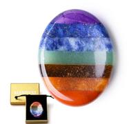 XIANNVXI 7 Chakra Crystal Worry Stone for Anxiety Relief for Adults,Healing Crystal Gifts for Women,Polished Crystal Gemstone Thumb Stone Mindfulness Gifts Small Gifts for Women