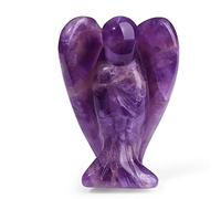 XIANNVXI Amethyst Crystal Angel Figurine Guardian Angel Gifts for Women Purple Amethyst Crystal Ornament Cute Desk Accessories Housewarming Good Luck Small Gifts Women 1.5"