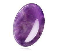 XIANNVXI Amethyst Crystal Stone,Amethyst Worry Stone,Healing Purple Gemstone Polished Thumb Stone for Anxiety Relief,Reiki Oval Crystal Meditation Gifts
