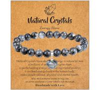 XIANNVXI Black Labradorite Moonstone Bracelet 8mm Grey Stone Bracelet Womens Jewellery Healing