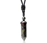XIANNVXI Bloodstone Necklace Healing Crystal Necklace for Men Women Bloodstone Pendant Gemstone Stone Pendant Jewellery