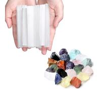 XIANNVXI Bundle of 10pcs Raw Crystals Set and 12pcs Selenite Crystal Wands Healing Crystals Meditation Reiki Gemstone