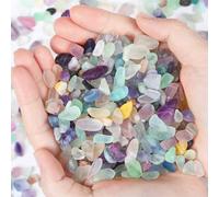 XIANNVXI Fluorite Crystal Chips Healing Crystals Gemstones Crushed Stones Tumbled Crystal Bulk Gemstones Reiki Irregular Crushed Crystals 250g 0.55lbs