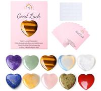 XIANNVXI Good Luck Healing Crystals Heart Stones Set Party Bag Fillers Pass the Parcel Prizes Prize Box Fillers for Teachers Party Favours Christmas Stocking Filler Good Luck Gifts 10 Pcs