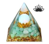 XIANNVXI Green Healing Crystals Tower,Good Luck Gifts,Anxiety Gifts,Reiki Orgonite Orgone Lotus Flower Gemstone Tower