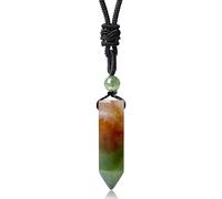 XIANNVXI Indian Agate Crystal Necklace Natural Healing Crystal Necklace for Men Women Stone Gemstone Pendant Reiki Mens Jewellery