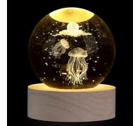 XIANNVXI Jellyfish Crystal Ball Paperweight Jellyfish Gifts Jellyfish Decor Jellyfish Lamp Crystal Lamp Sphere Lamp Cute Bedroom Decoration Office Decor