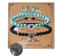 XIANNVXI Matching Couples Bracelets Long Distance Relationship Gifts 100 Languages His and Her Bracelet Husband Birthday Gifts Wife Gifts Love Bracelets Couple Jewellery