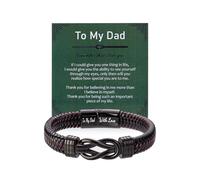 XIANNVXI Men Bracelets Gift for Son Dad Man Husband Stepdad Infinity Bracelet for Men Brown Braided Leather Engraved with Love Men Jewelry Gifts 8.2'', 8.2in, Faux Leather, no gemstone