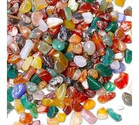 XIANNVXI Multicolour Crystal Chips Healing Crystals Crushed Agate Stones Tumbled Crystal Bulk Gemstones Reiki Irregular Crushed Crystals 250g 0.55lbs