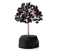 XIANNVXI Obsidian Tree Obsidian Crystal Tree of Life Black Ornaments Tumbled Gemstones Tree Reiki Feng Shui Lucky Tree Black Room Decor