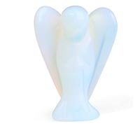XIANNVXI Opalite Crystal Angel Figurine Ornament Statue Decor 1.5" Healing Opal Crystals Gemstones Opalite Stones Guardian Angels Ornament for Desk Office Shlef Decor