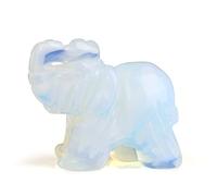 XIANNVXI Opalite Crystal Elephant Ornament Figurine Statue Opal Crystal Gemstone Opalite Stone Elehphant Cute Shelf Ornament for Shelve Desk Table Shelf Decor 1.5"