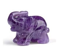 XIANNVXI Purple Amethyst Crystal Elephant Figurine Statue Ornament Crystal Gifts for Women Elephant Gifts Presents for Mum Cute Desk Accessories Desk Table Shelf Ornaments 1.5"