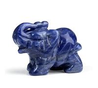 XIANNVXI Sodalite Crystal Elephant Ornament Figurine Statue Blue Elehphant Blue Ornament Decor 1.5" Cute Good Luck Gifts