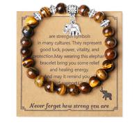 XIANNVXI Tiger Eye Bracelet Elephant Bracelet Elephant Gifts for Men Women Bead Beaded Tigers Eye Gemstone Stone Jewellery