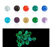 xianshi Pack of 10 Glass Marbles for Children, 16 mm Glass Marbles, Colourful Glass Marbles in the Dark Glow, Colourful for Marble Game Children, Marble Track Game, Home Decoration