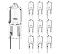 Xiansini 10Pcs GY6.35 Halogen Light Bulbs 2 Pin 50W 12V, Clear Capsule Light Bulb, Dimmable 2700K Warm White T3 Bi-Pin Bulbs for Under Cabinet Lights, Track Lighting, Landscape & Cooker Hood