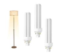 Xiansini 18W G24q - 2 4 Pin Compact Fluorescent Lamp, 3PCS Warm White 3000K 2U Double Turn Tube Energy Saving Light Bulbs AC 220-240V 4 Pin PLC 830 CFL Non-Dimmable for Bathroom, Corridor, Bedroom