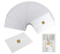 Xiansini 60PCS A5 Vellum Jackets for Wedding Invitations, Translucent Vellum Envelopes 15 x 21 cm Pre-Folded Invitation Sleeves Wraps, Vellum Paper for Wedding Invite, Baby Shower Birthday DIY Craft