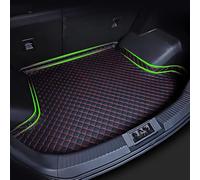 XIANTHKJDY Car Boot Liner, for Audi A6 S6 Avant e-tron 2024 2025 2026 Tailored Leather Boot Mat, Custom Fit Waterproof Boot Protector, Luxury Diamond Stitch Trunk Mat,C/Black Red
