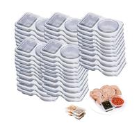 XIANTIAN 10PCSReusable Snack Containers, Double Compartment Snack Pots with Lids,Thickened and Portable Sauce Condiment and Dip Containers for Picnic/Work Lunch (100)