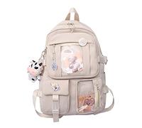 XIANXIAN Kawaii Bkpk th Pendant, Lar ity Cute Asori Bkpk for School Multi ket Rusk for Teen Girls Cute Kawaii School Bkpks