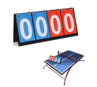 xianxikaitech 4 Digit Flip Scoreboard, Portable Tabletop Score Board for Basketball Football Table Tennis Volleyball | Indoor Outdoor Sports Score Keeper with Blue and Red Numbers, Reusable Design.