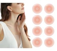 xianxikaitech 4 Pairs Silicone Nipple Covers Reusable Adhesive Pasties Invisible Nip Covers for Women Party Dress Swimwear | Boob Tape, Cakes Nipple Covers, Nipple Pads Pink