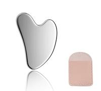 XianXiKaiTech Facial Massage Tool - Stainless Steel Gua Sha for Face and Body, Heart Shape Guasha Tool Face Massager, Skin Care Gift for Puffiness Reducing and Jawline Sculpting