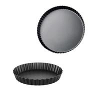 xianxikaitech Quiche Pan 8 Inch/22cm,Fluted Tart Tin Flan Case Tin Removable Loose Bottom,Carbon Steel Non-Stick Deep Pie Pans for Apple Pie, Quiche,Sweet Tarts,Flans,Pie Dish for Baking