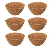 XIANYISS 6 Pcs Round Hanging Basket Liners 16 Inch, Natural Coco Fiber Liners, eco-friendly Wall Mounted Coconut Fibres Planter Liner for Hanging Basket Indoor Outdoor Garden Flower Pot