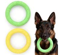 xianynow 2 Pieces Tyre Dog Chew Toy, Durable, Strong, Fun, Interactive, Chewing, Playing, Catch, Fetch, Lightweight, Tugging, Pulling, Flying Dog Disc Toys for All Breeds