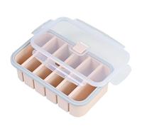 xianynow 6 Holes Food Containers, Souper Cube, Soup Freezer Containers, Silicone Freezer Moulds with Lid, Extra Large Ice Cube Tray for Soup, Butter, Ice Cube, Broth, Sauce, 1 Pack