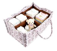 xianynow Stylish Baby Diaper Caddy Organiser - Pastoral Daisy Design for Nappy Station, Nursery Storage Basket for Newborn Essentials & Baby Shower Gifts for Boys and Girls