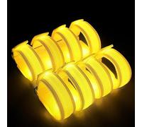 xiao 2 PCS LED Glow Bracelets, Light Up Wristbands - Halloween Glow in The Dark Party Bracelets Favors Supplies for Christmas, Concerts, Festivals, Game Prizes, Sports (Yellow)