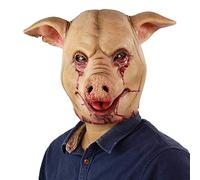 Xiao Chou Ri Ji Scary Animal Latex Mask Halloween Costume Cosplay Props Bloody Pig Head Butcher Horror Adult Head Mask