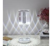xiao Crystal Led Lamp, Crystal Diamond Table Lamp 3-Color Changing Touch Control Bedside Lamp with USB Cable Bedside Lamp,Party Dinner Decor Creative Lights. (B)