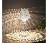 xiao Crystal Led Lamp, Crystal Diamond Table Lamp 3-Color Changing Touch Control Bedside Lamp with USB Cable Bedside Lamp,Party Dinner Decor Creative Lights. (J)