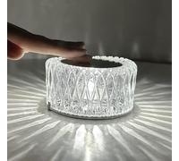 xiao Crystal Led Lamp, Crystal Diamond Table Lamp 3-Color Changing Touch Control Bedside Lamp with USB Cable Bedside Lamp,Party Dinner Decor Creative Lights. (A)