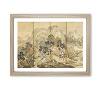 Xiao He Chases Han Xin By Yosa Buson Asian Japanese Framed Print | A2 Oak Framed Wall Art | Ready to Hang | Asian Nature Picture | Living Room Bedroom Lounge Office