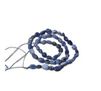 XIAO HUA 5 Pieces 6 * 9mm Irregular Shaped Blue Texture Natural Crushed Stone Crystal Colored Natural Stone semi-Finished DIY Jewelry Accessories