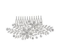 XIAO HUA Bridal Flower Wedding Hair Pins Crystal Pearl Hair Combs Clips Headpiece Gold Wedding Hair Accessories Jewelry with Rhinestone for Brides Bridesmaids Women (Silvery E2)