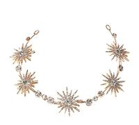 XIAO HUA Bridal Flower Wedding Hair Pins Crystal Pearl Hair Combs Clips Headpiece Gold Wedding Hair Accessories Jewelry with Rhinestone for Brides Bridesmaids Women (Gold) Y