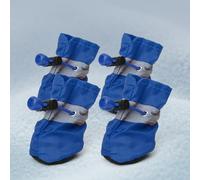 XIAO HUA Dog Boots Paw Protector, Anti-Slip Winter Dog Shoes with Reflective Straps for Small Medium Dogs ，Size 5,4PCS，Blue