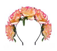 XIAO HUA Mexican Flower Crown Day of the Dead Headdress Hawaiian Bohemian Floral Headband (Retro Style)