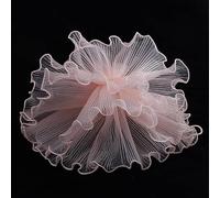 Xiao Hua plain edge wave yarn flower packaging paper material yarn bouquet pleated wave yarn wrapped flower net yarn floral art 4 meters long (champagne powder)