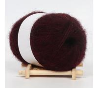 XIAO HUA - Reddish Brown Scarf Yarn, 1 roll Premium Made of 30% Mohair & 70% Wool, Soft Warm Yarn Ideal for Crocheting Knitting, Perfect for DIY Scarves Hats Gloves